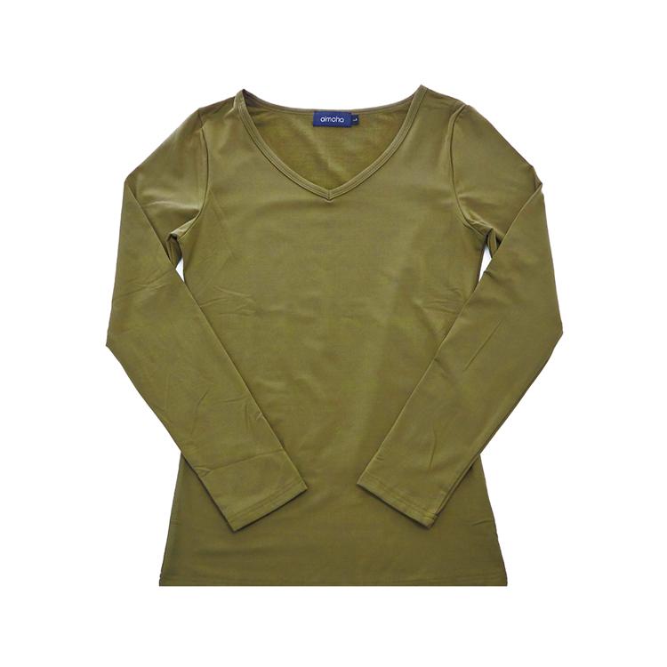 Vネック.カーキ