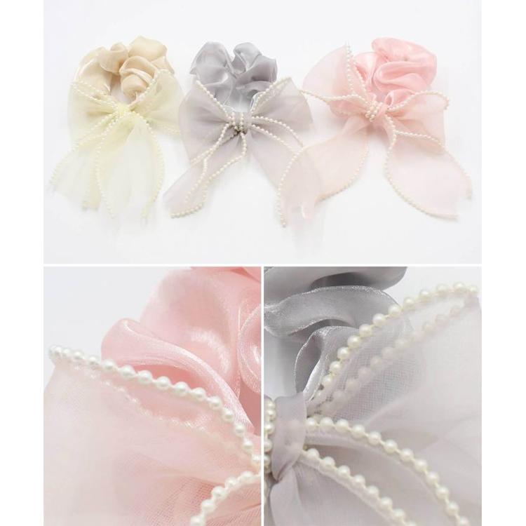 シュシュ 子供 リボン 大きめ パール 通販 ヘアゴム 髪飾り