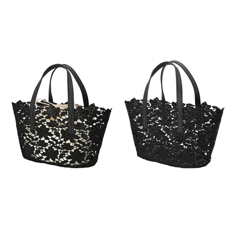 ハンドバッグ レディース 通販 トートバッグ 小さめ レースバッグ 大花  