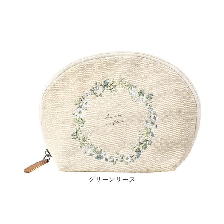 刺繍 ポーチ かわいい 通販 刺繍ポーチ トラベルポーチ シェルポーチ