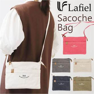 Lafiel ラフィール サコッシュバッグ 小さめ 通販 サコッシュバック サコッシュ ショルダーバッグ ショルダーバック ショルダー 刺繍 スリム ワイド幅 マチ 2層 ポケット 収納 整理整頓 ブランド デザイン 365