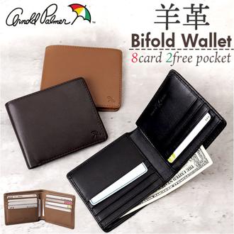 アーノルドパーマー 財布 ArnoldPalmer 4AP3312 通販 二つ折り財布 2つ折り財布 二つ折り 折財布 札入れ さいふ サイフ お財布 メンズ 男性 紳士 男子 ブランド シンプル 通勤 ビジネス 羊革 シープスキン 小銭入れなし メンズ財布