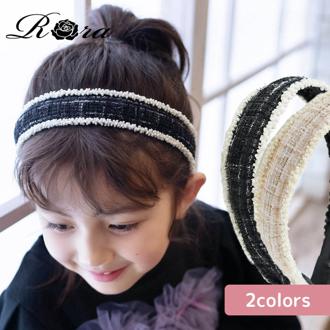 Rora カチューシャ キッズ 通販 モア ツイード 髪飾り 髪留め 髪どめ ヘアアクセサリー ヘアバンド ヘッドドレス 子供 女の子 ビーズ キラキラ 結婚式 発表会 七五三 フォーマル 可愛い おしゃれ かわいい オシャレ 子ども用アクセサリー キッズファッション