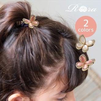 Rora ヘアゴム キッズ 通販 バタフライ ちょうちょ 蝶々 髪ゴム 髪飾り 髪どめ 髪留め ヘアアクセサリー 子供 子ども 女の子 大人 女子 発表会 結婚式 入学式 卒業式 フォーマル かわいい おしゃれ 可愛い 小学生 通園 子ども用アクセサリー