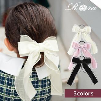 ヘアゴム リボン キッズ 通販 Rora ローラ グレース 髪ゴム 髪飾り 髪どめ 髪留め ヘアアクセサリー 子供 子ども 女の子 大人 女子 発表会 結婚式 入学式 卒業式 フォーマル かわいい おしゃれ 可愛い 小学生 キッズファッション 子ども用アクセサリー