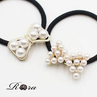 Rora キッズ ヘアゴム リボン 通販 パール 48132102 ショパンパールリボンヘアゴム 小さめ 女の子 大人っぽい 卒園式 入学式 結婚式 発表会 おしゃれ 可愛い オシャレ かわいい ヘアアレンジ ヘアーアクセサリー ヘアアクセサリー キッズファッション