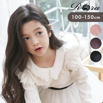 襟付き カットソー 長袖 キッズ 通販 トップス Tシャツ 女の子 襟あり フリル 子供 こども 子ども フォーマル きれいめ おしゃれ かわいい 可愛い 春秋 秋冬 カジュアル ナチュラル 春 秋 冬 子供服 子ども服 こども服 キッズファッション