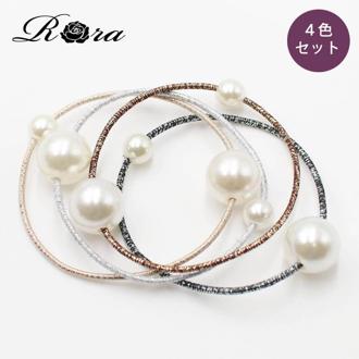Rora ヘアゴム 4個セット キッズ 通販 クリック 4つセット 髪ゴム 髪飾り 髪留め パール 女の子 子供 子ども こども おしゃれ かわいい フォーマル 大人っぽい 卒園式 入学式 ポニーテール 結婚式 パーティー ヘアアレンジ ヘアアクセサリー