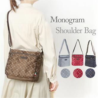 アンナクリスティーナ バッグ 通販 ショルダーバッグ ショルダーバック 斜めがけバッグ レディース 大容量 斜めがけ 大人 ブランド モノグラム 軽量 軽い ナイロン 旅行 キャリーオン ショルダー 肩掛け 通勤 通学 ママバッグ 4A39 レディースバッグ