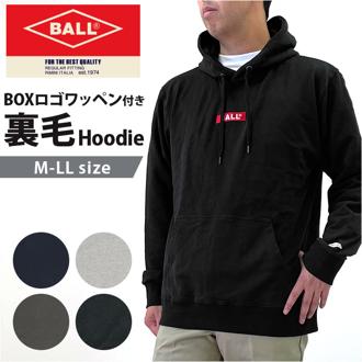 BALL パーカー 60506 ボール 通販 メンズ ブランド 裏起毛 OE起毛 秋冬 秋 冬 プルオーバー カンガルーポケット あったか 暖かい 部屋着 ルームウェア アウトドア ロゴ ワッペン おしゃれ シンプル カジュアル ユニセックス 男女兼用 おそろい ペアルック トップス