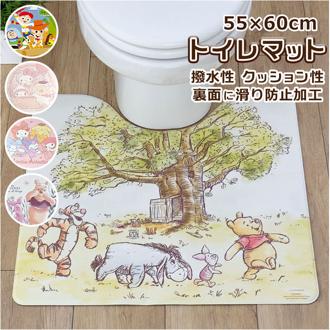 トイレマット 拭ける 通販 キャラクター おしゃれ かわいい 撥水 はっ水 やわらかい PVC 素材 滑り止め すべりにくい クッション性 約 55×60cm 掃除 手入れ 簡単 新生活 模様替え トイレ用マット トイレファブリック