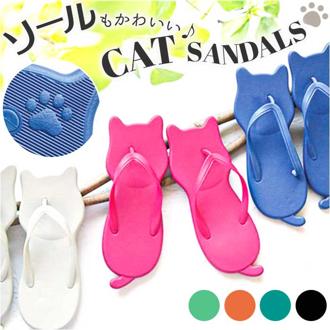 ビーチサンダル レディース 通販 キャットサンダル サンダル 街履き ビーサン おしゃれ かわいい ねこ 猫 ネコ ぺたんこ 靴 くつ クツ シューズ 夏 カジュアル トング 歩きやすい レディースファッション グローバルアロー
