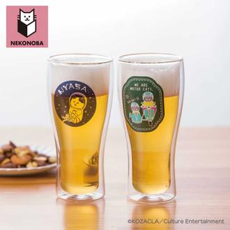 NEKONOBA グッズ 通販 ネコノバ ダブルウォール ビアグラス ビールグラス ビール グラス 結露しない 食洗機不可 電子レンジ不可 猫 ねこ ネコ 猫グッズ かわいい おしゃれ 300ml キャラクター アルコール用品 食器 洋食器 キッチン用品