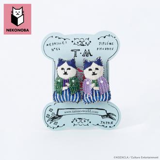 NEKONOBA グッズ 通販 ネコノバ 猫 刺繍 ブローチ 刺繍ブローチ 刺繍バッジ バッジ バッチ 手縫い ハンドメイド 2個セット ねこ ネコ 猫グッズ ねこ茶商 かわいい おしゃれ 可愛い オシャレ レディースアクセサリー レディースジュエリー