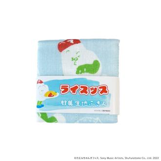 ライスッス グッズ 通販 日本製 かや生地 ふきん 布巾 蚊帳生地ふきん 蚊帳生地布巾 手拭き おてふき 台拭き 台ふきん 綿100% キャラクター DJみそしるとMCごはん ケロポンズ オムライスッス キッチンファブリック 配膳用品 キッチン用品