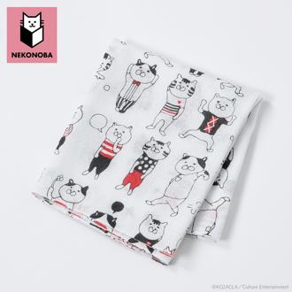 NEKONOBA グッズ 通販 日本製 手ぬぐい ガーゼ ガーゼ手ぬぐい 手拭い てぬぐい かわいい おしゃれ 綿100% 可愛い キャラクター ネコノバ 猫 ねこ ネコ 猫グッズ 日本 和 タオル 和装小物 日用品雑貨