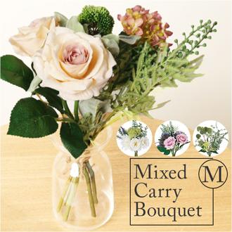 ブーケ 造花 通販 インテリア 花束 花 葉っぱ アーティフィシャルフラワー アーティフィシャルグリーン アートフラワー フェイクフラワー フェイクグリーン おしゃれ シンプル 人工観葉植物 花材 ミックスキャリーブーケＭ ポピー YDM