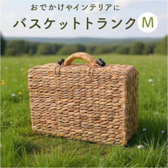 バスケット ピクニック 通販 Ｍサイズ カゴバスケット ウォーターヒヤシンスバスケット ピクニックバスケット カゴバッグ トランク ウェルカムスペース かご 籠 撮影小物 フォトブース シンプル おしゃれ かわいい 結婚式 収納 ギフト 贈り物