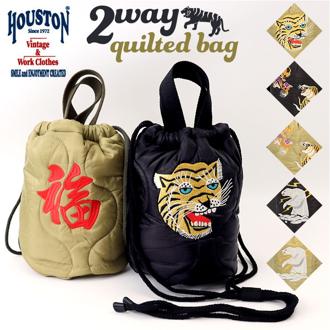 ナイロン キルティング バッグ 通販 ショルダーバッグ 小さめ ミニトートバッグ メンズ キルティングバッグ 斜めがけ HOUSTON ヒューストン 2way 軽量 軽い レディース 巾着 ミリタリー 刺繍 ギフト カジュアル オシャレ おしゃれ