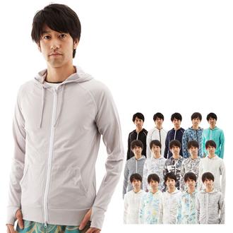 ラッシュガード パーカー 長袖 メンズ uv 通販 ショート丈 フード 男性 ジップアップ 水陸両用 ラッシュパーカー 紫外線対策 日焼け防止 UPF50+ 大きいサイズ upf 水着 hwjhw8084