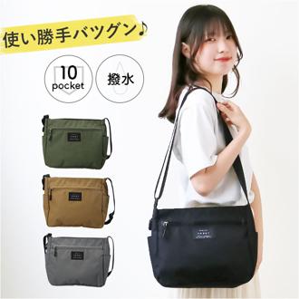 ショルダーバッグ レディース メンズ 通販 マシュマロ 10ポケ ショルダー ショルダーバック 斜めがけ スポーティー J5985 斜め掛け 大人 軽量 カジュアル レディースバッグ おしゃれ シンプル バッグ バック 無地 母の日 ギフト