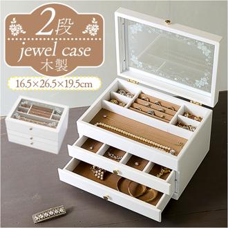 茶谷産業 ジュエリーボックス 通販 日本製 ジュエリーケース 木製 ジュエルケース アクセサリーケース アクセサリー 収納 アクセサリーボックス 引き出し チェスト 3段 指輪 リング ネックレス ピアス イヤリング かわいい おしゃれ インテリア小物