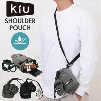 kiu キウ ショルダーバッグ ポーチ ミニ K433 通販 ミニショルダー ショルダー ショルダーバック 巾着 肩掛け ななめ掛け 斜めかけ ミニポーチ付き キーカラビナ付き 開口部が広い KiU メンズ レディース 男女兼用 ユニセックス アウトドア
