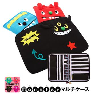 マルチケース KNICK KNACK ニックナック 通販 母子手帳 通帳 ファスナー 母子手帳ケース 通帳ケース 通帳入れ ラウンドファスナー おしゃれ かわいい モンスター キャラクター スエット スウェット パスポートケース 旅券 診察券 保険証 カード収納 通帳収納 薄型 薄い