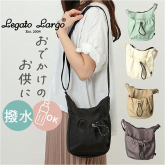レガートラルゴ ショルダーバッグ legato largo LI-E1621 通販 ショルダーバック レディース ミニショルダー ナイロン 斜めがけ 軽量 撥水 ブランド スポーティー 小さめ 大人 おしゃれ シンプル 無地 ドロストバッグ レディースバッグ