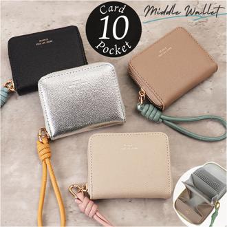 muumarju 財布 CMK-1136 通販 二つ折り財布 2つ折り財布 折りたたみ財布 box型小銭入れ カード入れ レディース コンパクト 女性 女子 ストラップ付き じゃばら ジャバラ HEUREUX TOUS LES JOURS レディース財布 無地