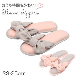 スリッパ 夏用 室内 通販 洗える 手洗い レディース ルームシューズ 室内履き サンダル 部屋履き ルームスリッパ 春夏 春 夏 秋 おしゃれ かわいい リボン ふわふわ 滑り止め 履きやすい 歩きやすい 前あきスリッパ 生活雑貨 日用品雑貨