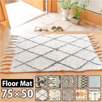 玄関マット 室内 おしゃれ 通販 マット ベルベリッシュ 玄関ラグ モロッカン 50 75 インテリアマット キッチンマット 屋内マット フロアマット フロアー オールシーズン トイレマット ミニマット 長方形 モロッコ風 幾何学模様 インテリア リビング 寝室