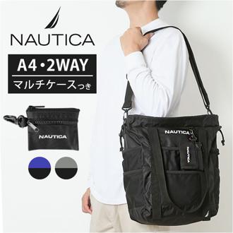 NAUTICA ノーティカ ショートバッグ 370-7520 通販 ショルダーバック ショルダー 肩掛け ななめかけ 斜めかけ サブバック マルチバック 手持ち 手提げ 撥水 はっ水 ポーチ付き メンズ レディース 男女兼用 ユニセックス カジュアル シンプル