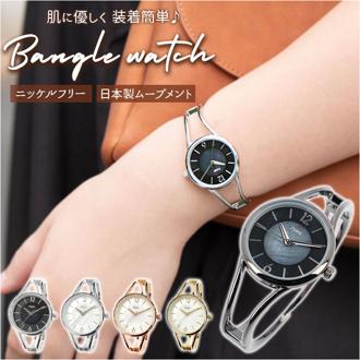 Plaisir プレジール 腕時計 レディース バングル 好評 バングルウォッチ ニッケルフリー ウォッチ シェル 見やすい きれい シンプル かわいい おしゃれ 大人 女性 ギフト 贈り物 就職 お祝い