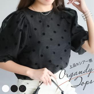 ブラウス オーガンジー レディース 通販 シャツ レディースシャツ レディースブラウス おしゃれ ボリュームスリーブ ボリューム 袖 そで 透け感 レイヤード風 上品 トップス きれいめ 大人 かわいい 可愛い シアー感 軽やか オシャレ 裏地付き