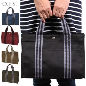 トートバッグ オーエフエス シンプル A4 定番 営業 通勤 サブバッグ 多機能 レディース メンズ バッグ トート 布 ラインベルトバッグ O.F.S