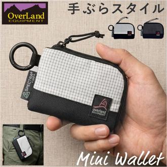 Overland ミニウォレット 通販 財布 ウォレット メンズ L字型 小銭入れ お札入れ WALLET おしゃれ イベント ミニ財布 コンパクト カードポケット カラビナ付き アウトドア フェス レディース キャンプ カジュアル シンプル 軽い レジャー