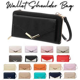 お財布ポシェット ママ 通販 お財布バッグ ショルダー お財布 ショルダーバッグ スマホ レディース お財布ショルダー 大容量 黒 ブラック シンプル おしゃれ 大人 かわいい 長財布 ポシェット ミニショルダー 斜め掛け 斜めがけ ななめ掛け ラウンドファスナー 小銭入れあり
