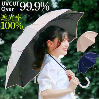傘 レディース 長傘 通販 50cm 晴雨兼用傘 雨傘 長傘 花びら傘 ワンタッチ傘 日傘 かさ カサ おしゃれ 無地 UVカット かわいい 大人 フレラ 912-033 レイングッズ
