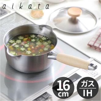 ミルクパン ih対応 通販 日本製 ステンレス ガス火対応 両口鍋 16cm 片手鍋 調理器具 おしゃれ オシャレシンプル ステンレスミルクパン 片手 調理ツール キッチン かわいい ゆでる 茹でる ギフト お祝い ヨシカワ