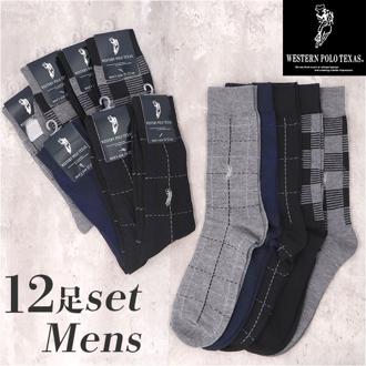 靴下 メンズ 12足組 通販 ソックス 靴した カジュアルソックス くつ下 紳士靴下 クルーソックス 柄 紳士用 メンズソックス セット おしゃれ 25～27cm くつした オシャレ シンプル ブランド ポロ レッグウェア メンズアパレル