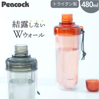 ピーコック Peacock 水筒 PPB-50 通販 クリアボトル キャップタイプ 480ml マイボトル ダイレクトボトル 直飲み 透明 ボトル シェーカー プロテイン スポーツドリンク対応 おしゃれ 洗いやすい 広口 かわいい 運動 ヨガ 軽量 オシャレ