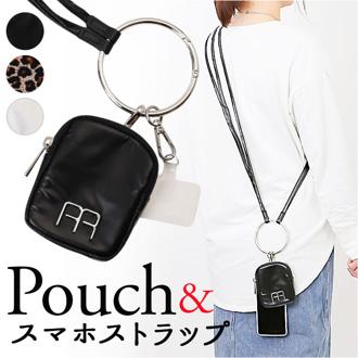 スマホストラップ ショルダー 通販 スマホ ストラップ 手首 スマホショルダーストラップ スマートフォンストラップ ショルダーストラップ リング かわいい おしゃれ 斜めがけ ポーチ付ラインストラップ 430096 オシャレ 可愛い スマートフォンアクセサリー