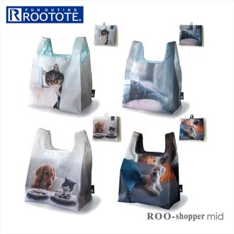 ルートート エコバッグ 通販 マチ広 弁当 コンビニ レジ袋型 折りたたみ コンパクト 洗える 洗濯機 リフトポケット ボトルホルダー 手提げ型 買い物バッグ ショッピング ROO-shopper ROOTOTE  ルーショッパーMID-Lifty フォト-B