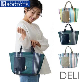 ルートート トートバッグ ROOTOTE 1084 通販 トートバック 手提げバッグ 手提げ袋 手提げかばん 手提げカバン 手提げ鞄 レディース 軽量 軽い 通勤 通学 おしゃれ 配色 洗える 手洗い ストライプ wefer ウエッファ DELI デリ