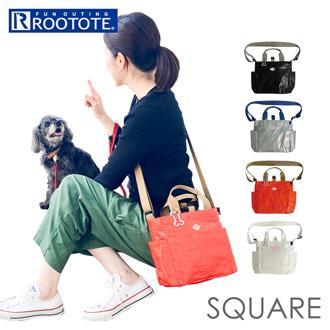 ルートート ショルダーバッグ 通販 ROOTOTE 1128 犬 お散歩バッグ ショルダー トートバッグ ミニトート サブバッグ レディース メンズ ミニバッグ おしゃれ SN.スクエア.DOG.BUDDY-A かわいい ブランド バッグ 2way バック