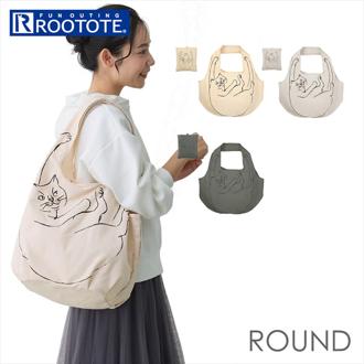 ルートート トートバッグ ROOTOTE 1188 通販 トートバック 肩掛けバッグ エコバッグ 買い物バッグ 折りたたみバッグ サブバッグ コンパクト 大きめ A4 大容量 レディース おしゃれ かわいい 通学 通勤 猫 ねこ 綿 ROUND ラウンド
