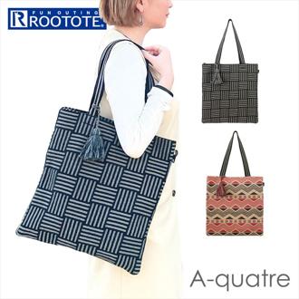 ルートート a4 縦 アーキャトル 通販 ROOTOTE 1240 トートバッグ トートバック レディース 通勤 通学 マチなし おしゃれ 大人 かわいい 肩掛け 幾何学柄 A-quatre ETHNIC pattern エスニックパターン-A レディースバッグ