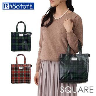 ルートート トートバッグ ラミネート 1293 通販 ROOTOTE トートバック ミニトートバッグ 小さめ AQUARE スクエア レディース ラミネートーK 撥水 軽量 軽い おしゃれ シンプル チェック オシャレ 大人 かわいい レディースバッグ