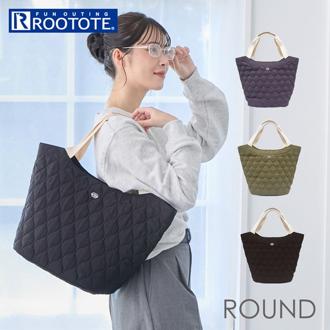 ROOTOTE ルートート トートバッグ 3634 通販 トートバック 肩掛けバッグ 通勤 通学 A4 大きめ 肩掛け ROUND ラウンド M-Quilt ミリタリーキルト キルティング おしゃれ カジュアル かわいい ナチュラル ナイロン レディース